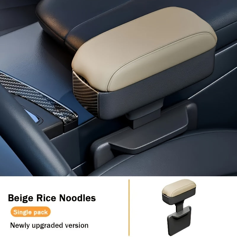 Universal Faux Leather Car Armrest Pad Center Console Cup Holder Organizer