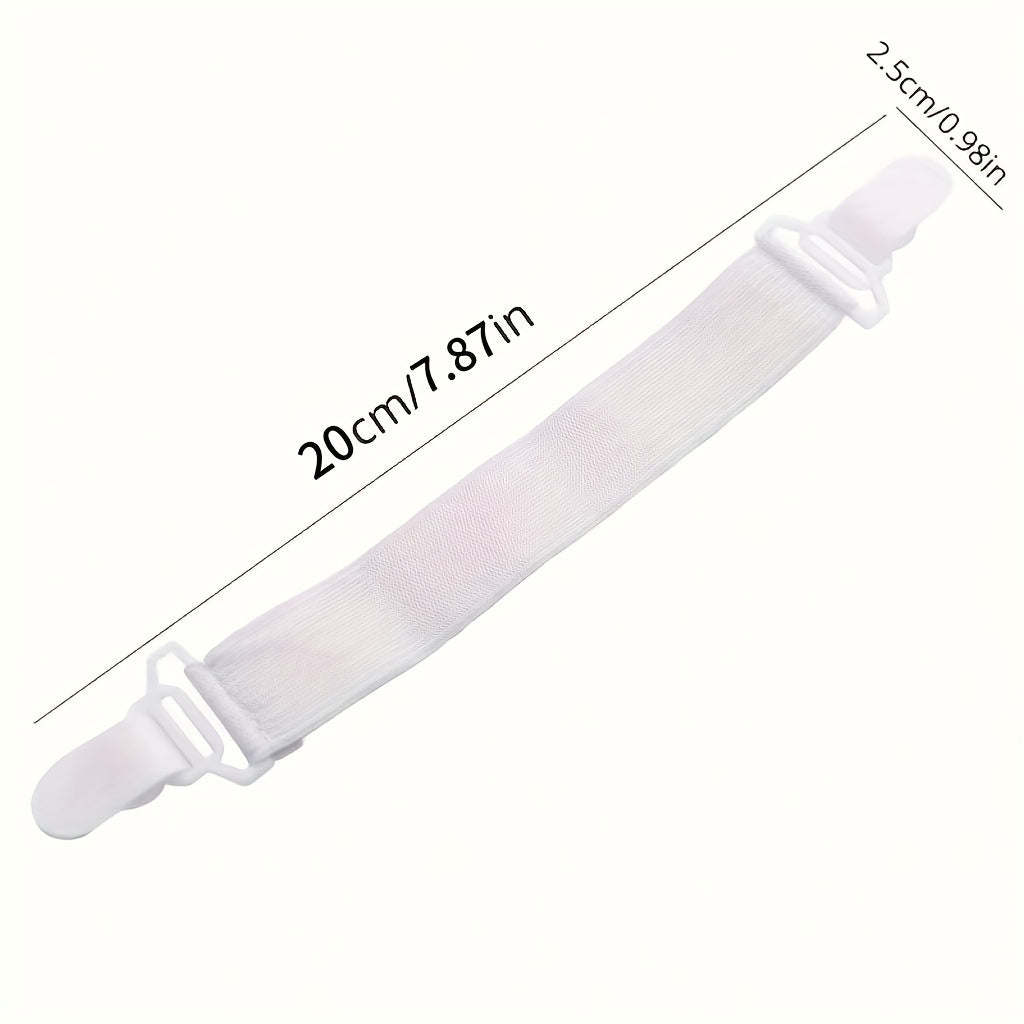 Set of 4 Adjustable Nylon Bed Sheet Straps with Non-Slip Buckles