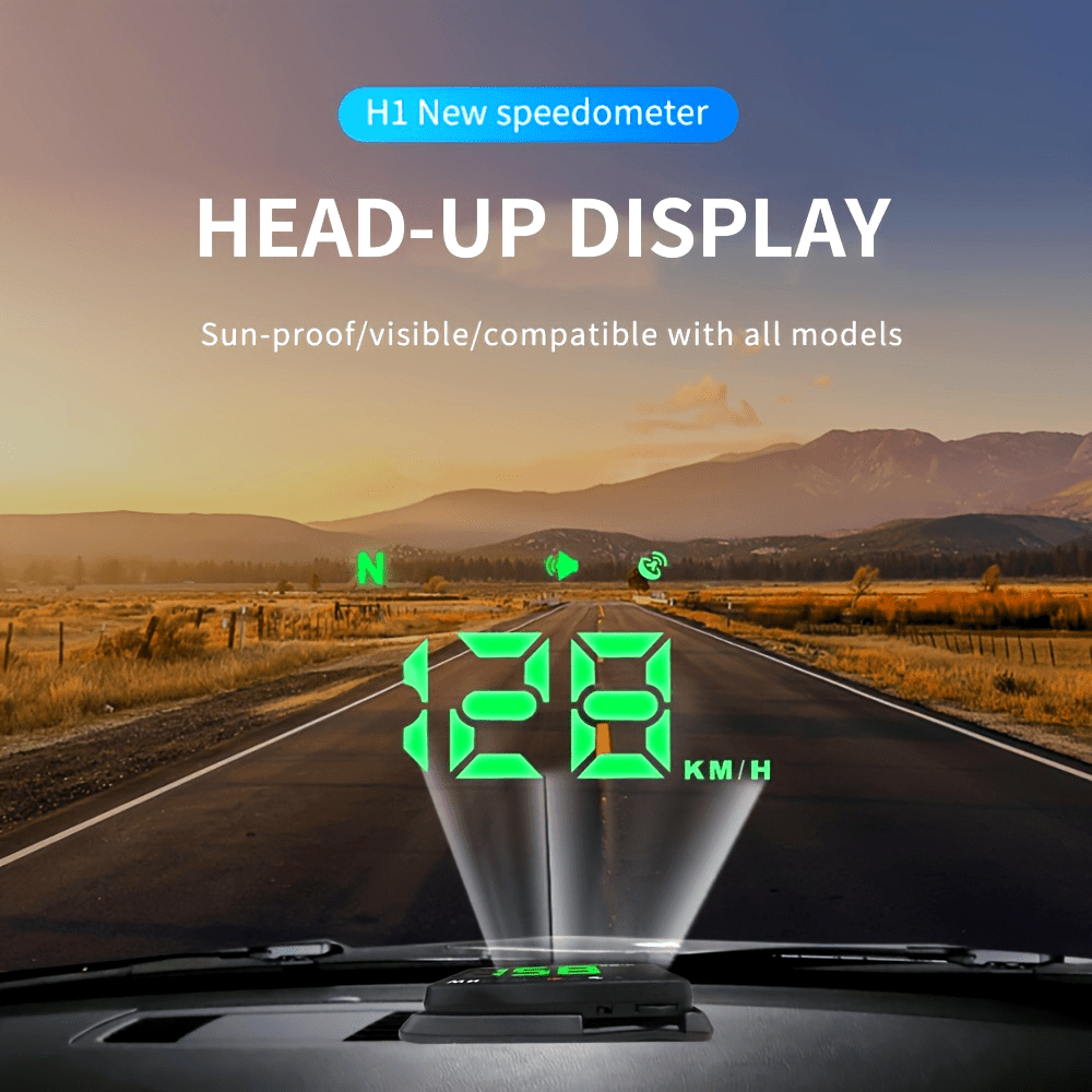 Car HUD Windshield Projector Head Up Display Digital Speedometer Overspeed Info
