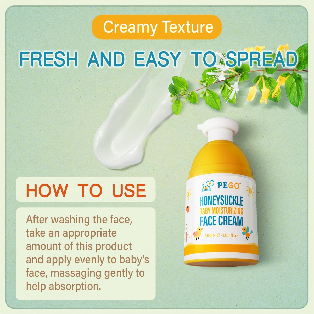 Honeysuckle Moisturizing Face Lotion with Chamomile Glycerin 30g for Sensitive Skin