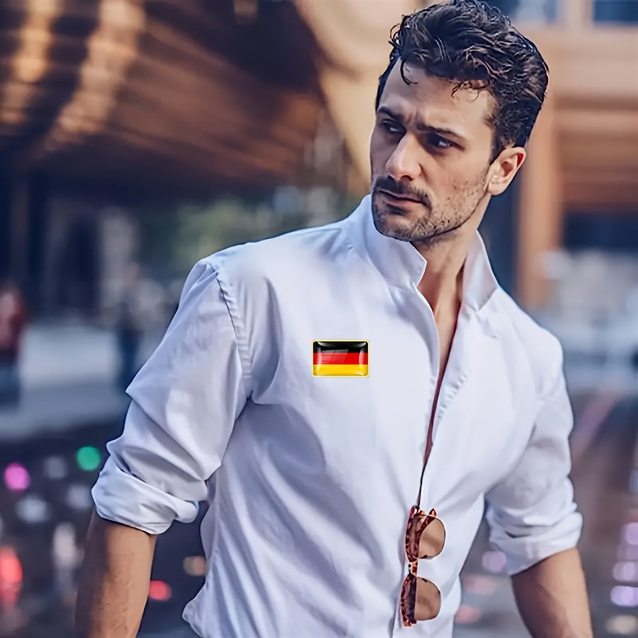 Set of 20 Vintage German Flag Alloy Square Lapel Pins