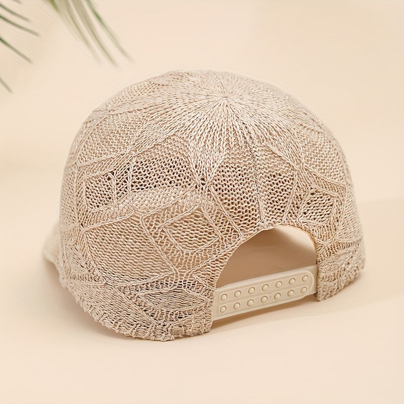 Adjustable Mesh Baseball Cap for Outdoor Sun Protection Breathable Polyester