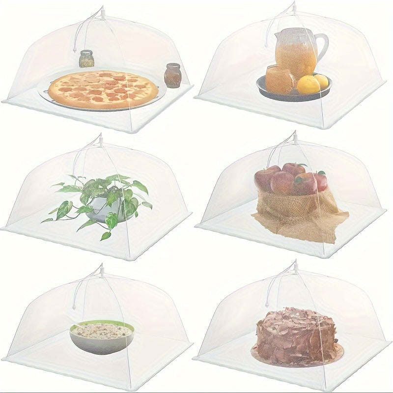 Cubierta de malla reutilizable para alimentos para exteriores, barrera contra insectos plegable, de plástico duradero y metal