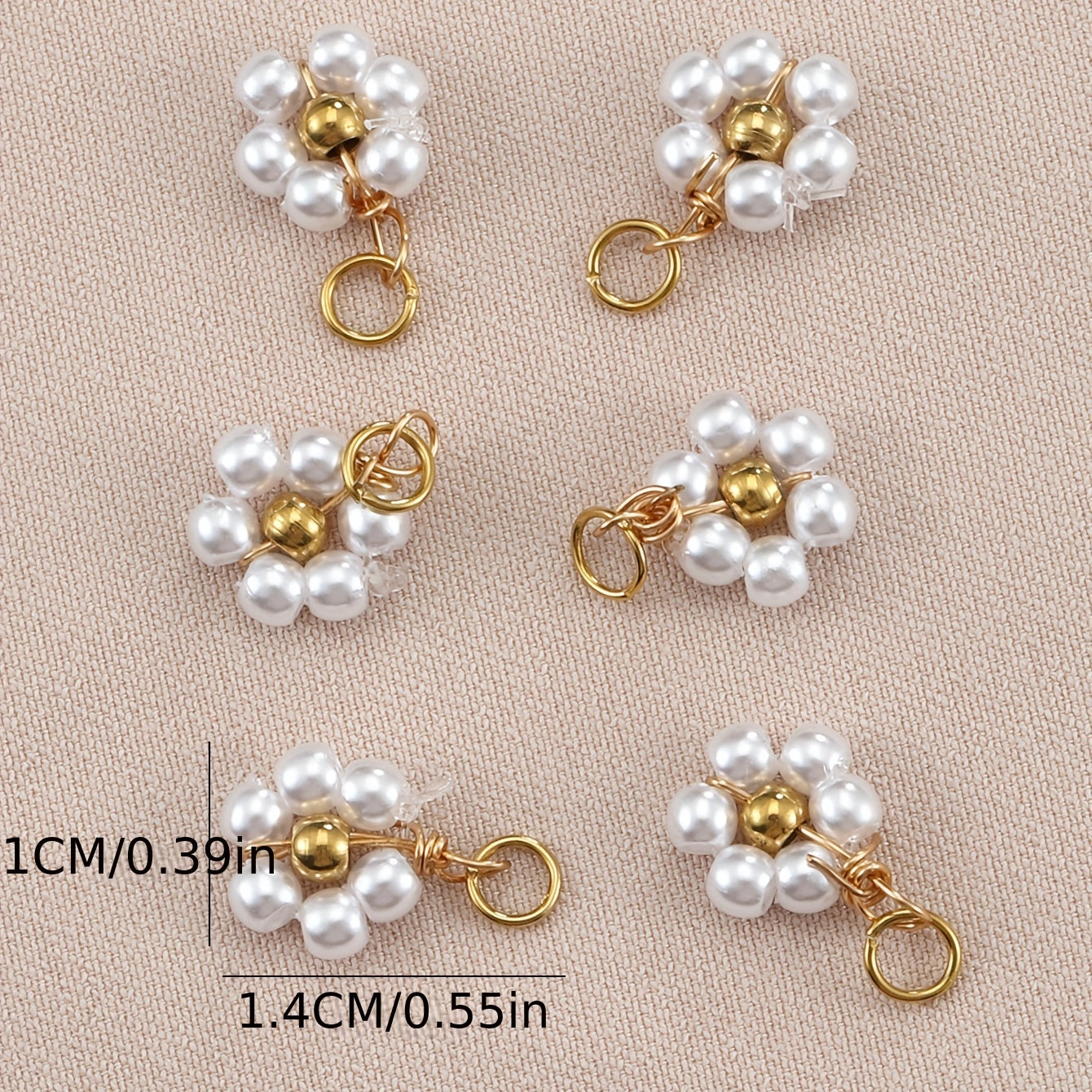 Set of 20 Vibrant Rhinestone and Pearl Flower Pendants for Jewelry Making