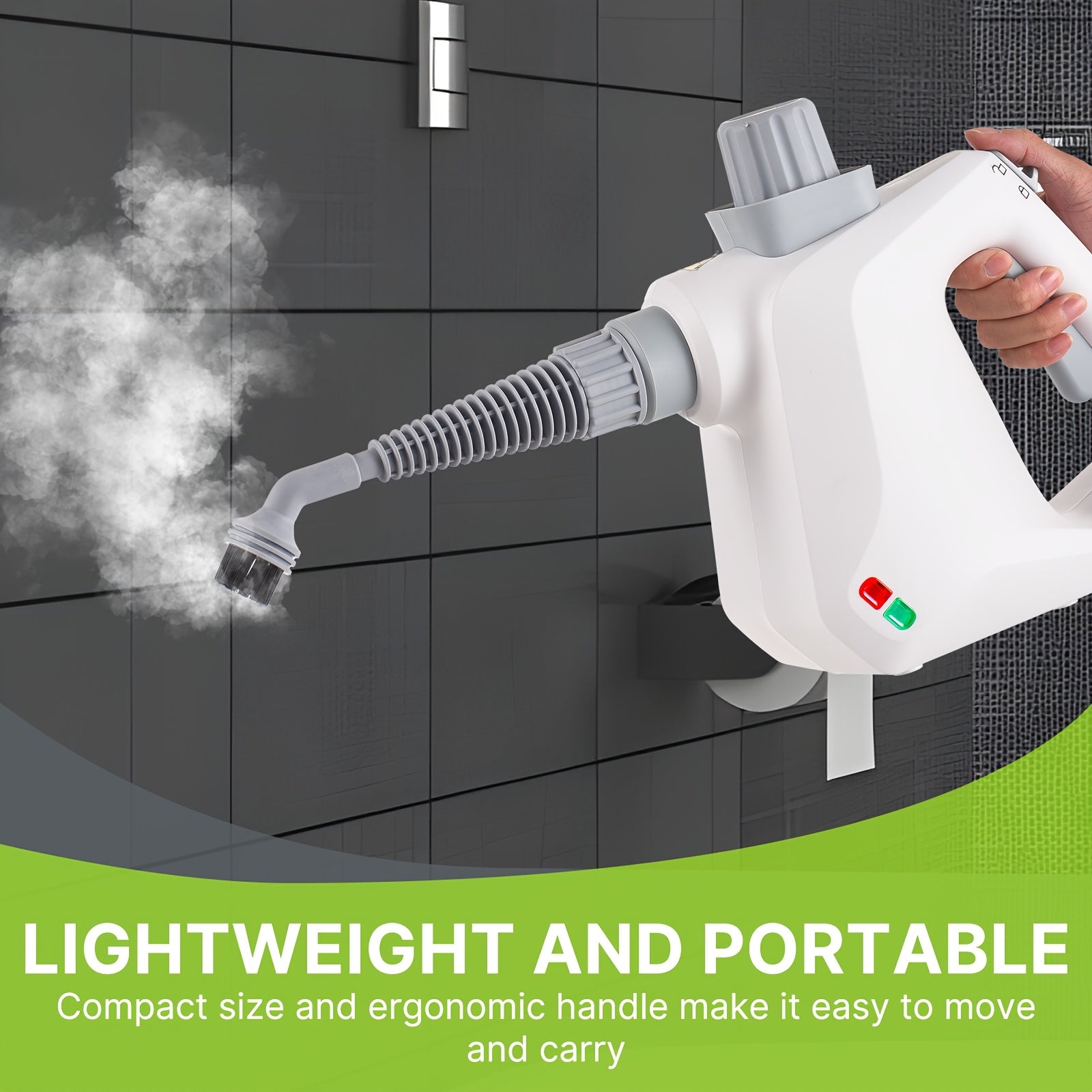 9 ta aksessuar bilan qo'lga olinadigan bug' tozalagich, oshxona va divan tozalash uchun.