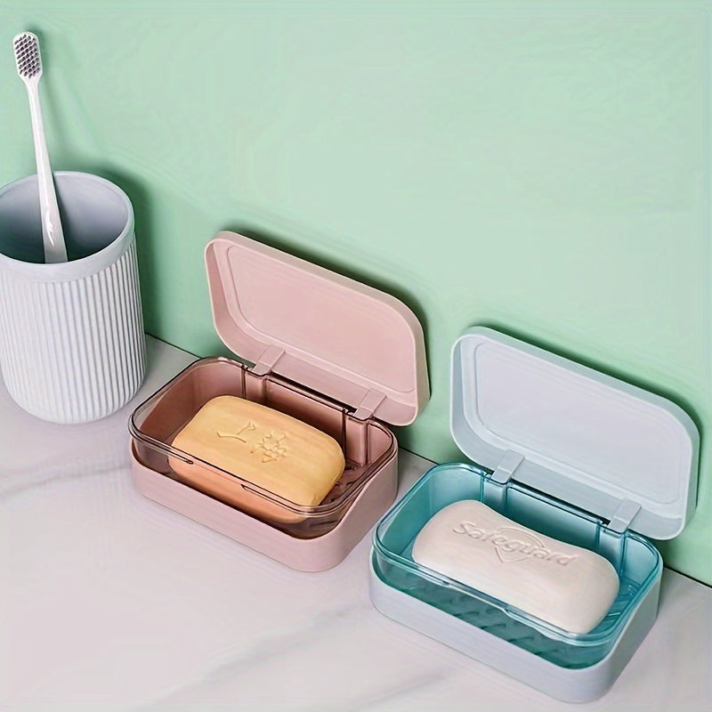 Dispensador de jabón con tapa de doble capa y vertido, para baño, cocina, viajes, fácil de limpiar