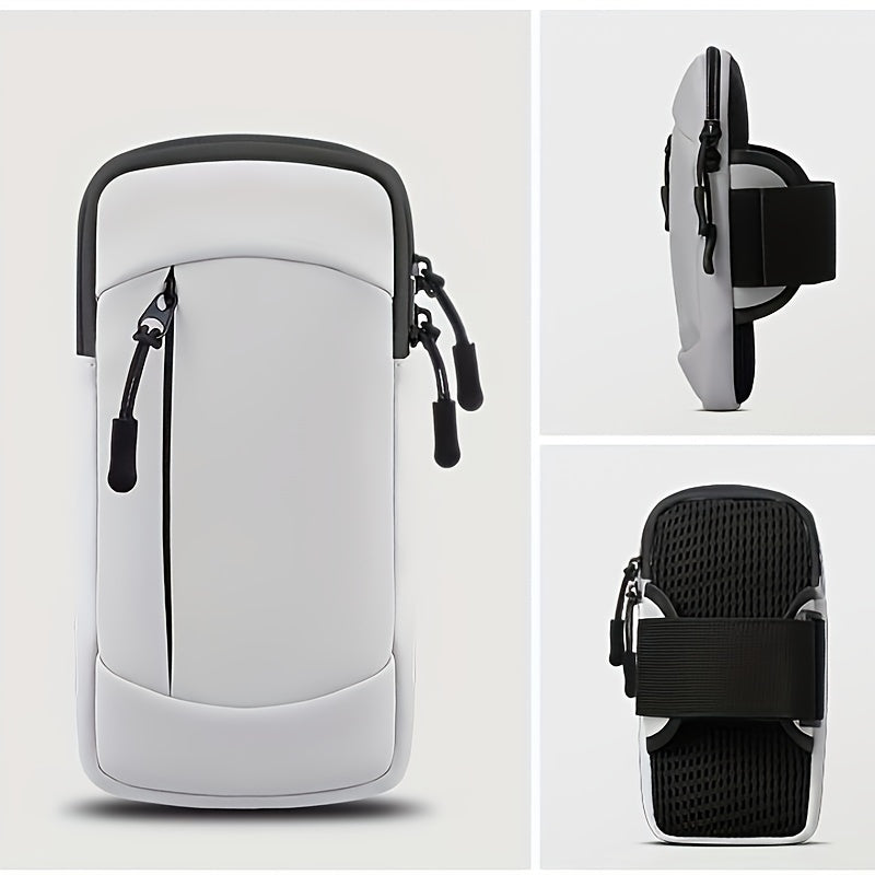 Waterproof Arm Phone Bag Polyester Fiber Zipper Closure for Running Hiking Fitness Adjustable Wristband Mobile Pouch