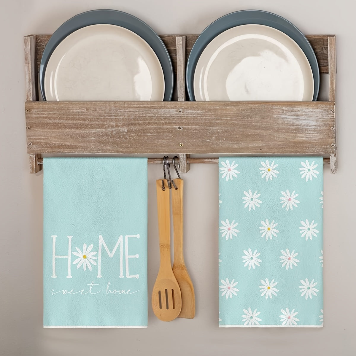 Set of 2 Summer Floral Kitchen Towels 45.72x71.12 cm for Wedding Decoration