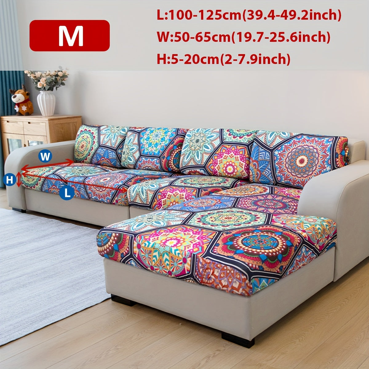 Bohemian Cushion Cover with Colorful Paisley Print for Living Room Sofas