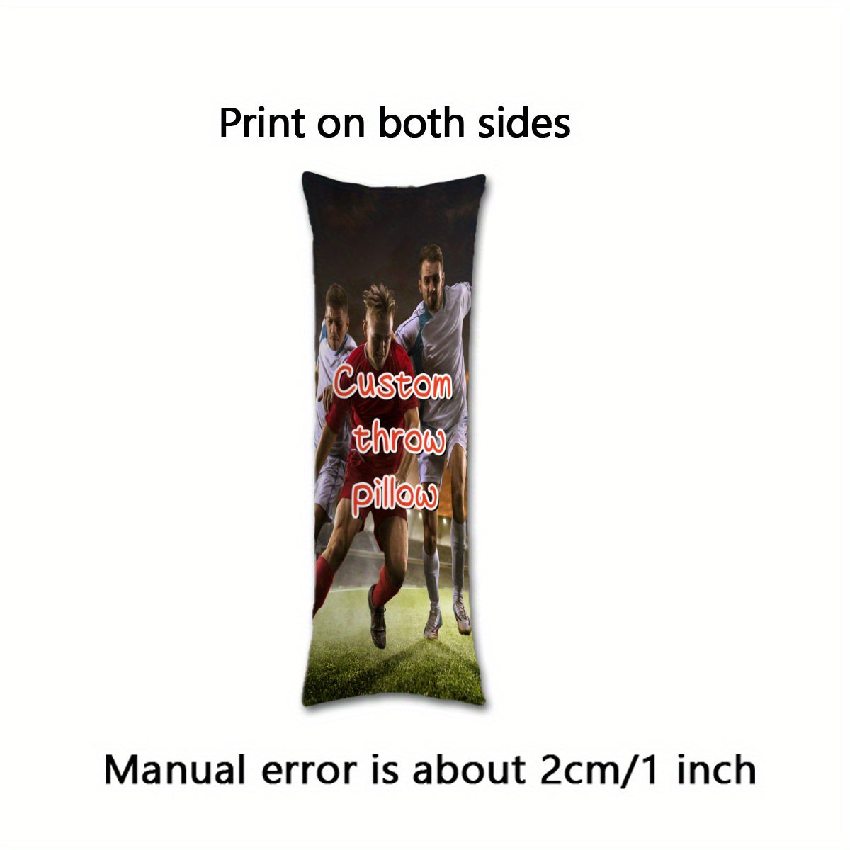 Personalized Long Body Pillow 50.8x137.2 cm with Custom Plush Throw Cover Double-Sided Printing for Anime Family Photos