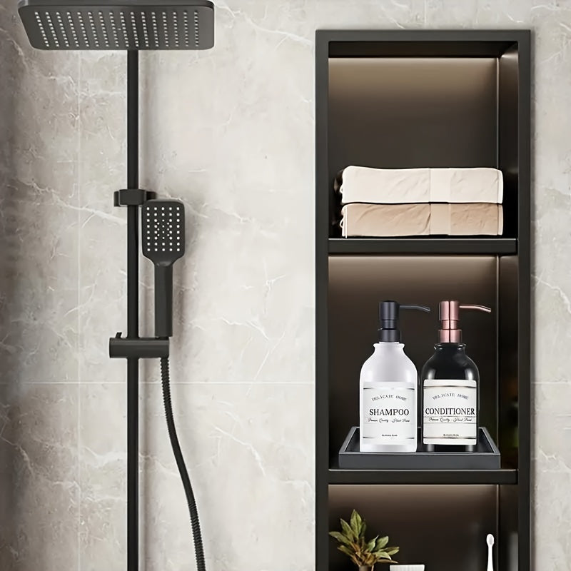 Black Silicone Vanity Tray for Organizing Toiletries Perfume Jewelry