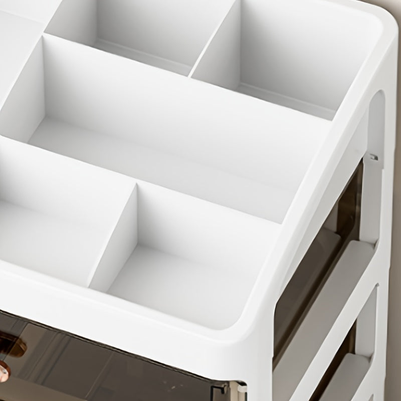 All-in-One Cosmetic Organizer with Drawers and Large Capacity Dustproof Makeup Storage Case