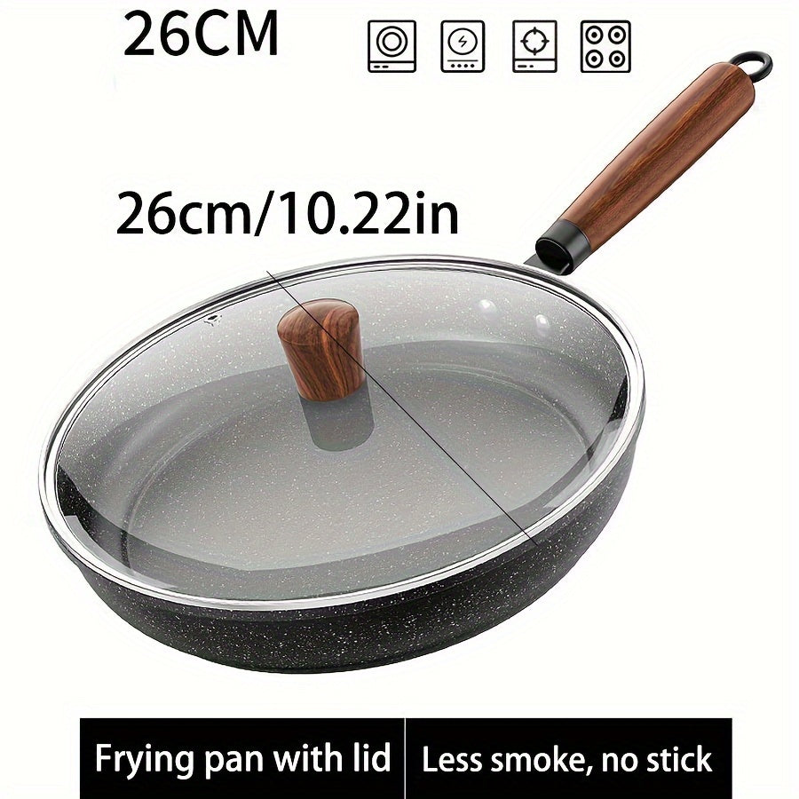 Juego de sartenes de hierro fundido con tapa para cocinar filetes, panqueques y más, de 10 pulgadas