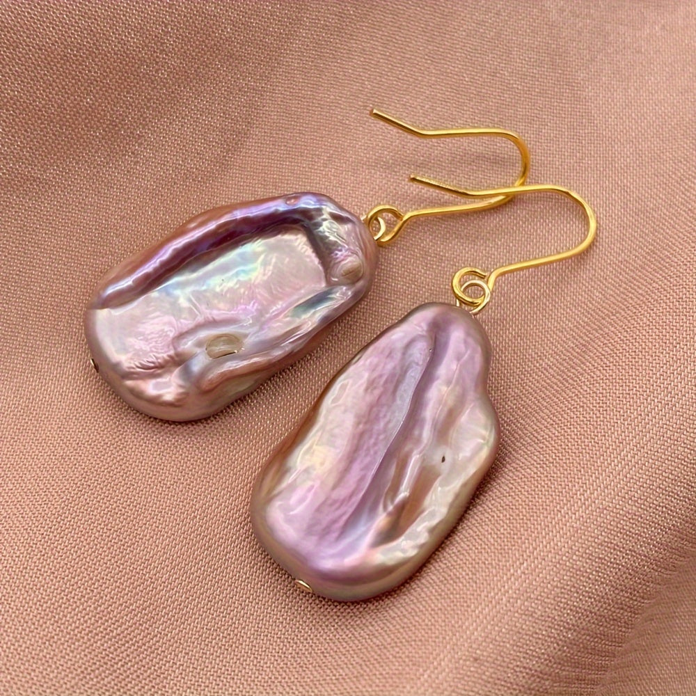 Vintage Dangle Earrings, notekis Barokko tabiiy shirin suv marvaridlari bilan - Ayollar uchun kundalik partiyalar va to'ylar uchun mukammal.