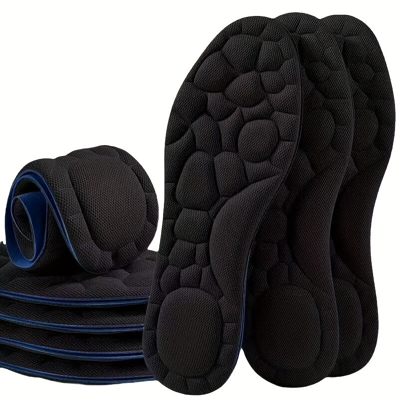 2 Pairs Unisex Memory Foam Insoles Breathable Sweat-Absorbent All-Season Black