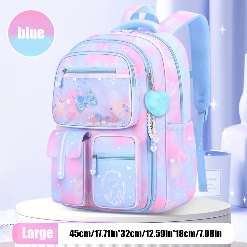 Children's Waterproof Gradient Backpack with Spine Protection for Primary School