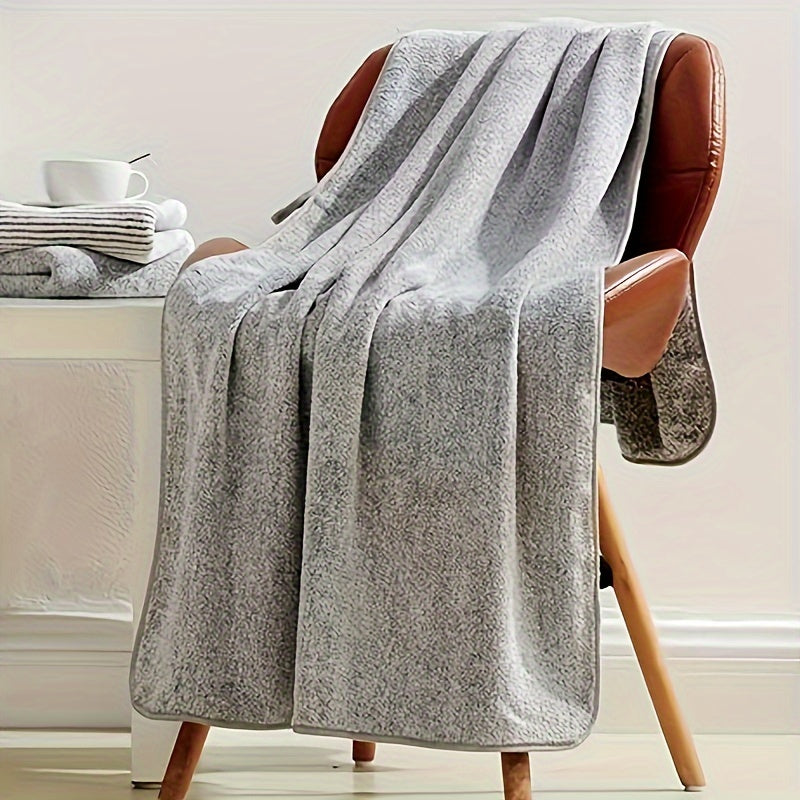 Bamboo Charcoal Bath Towel Set Includes 70x140cm Bath Towel and 35x75cm Washcloth for Adults