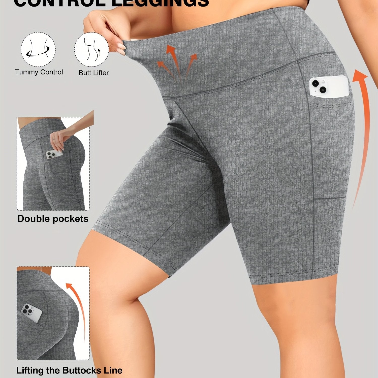 Women's High-Waist Tummy Control Yoga Shorts Black White Leopard Print Sports Workout