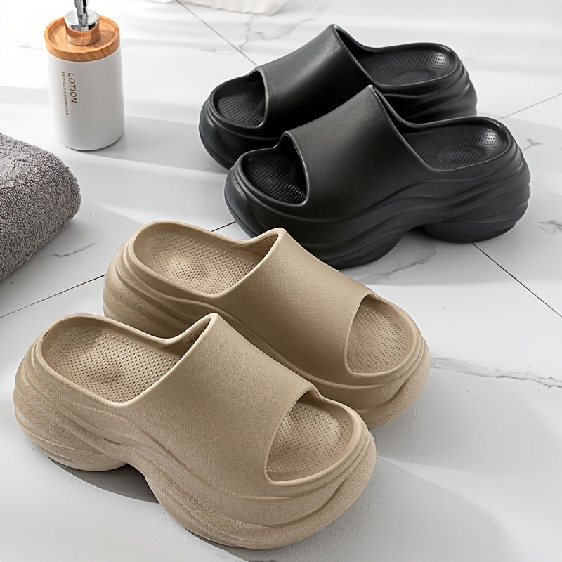 Women's Slip-On Sandals EVA Cushioned Open-Toe Black White Indoor Outdoor