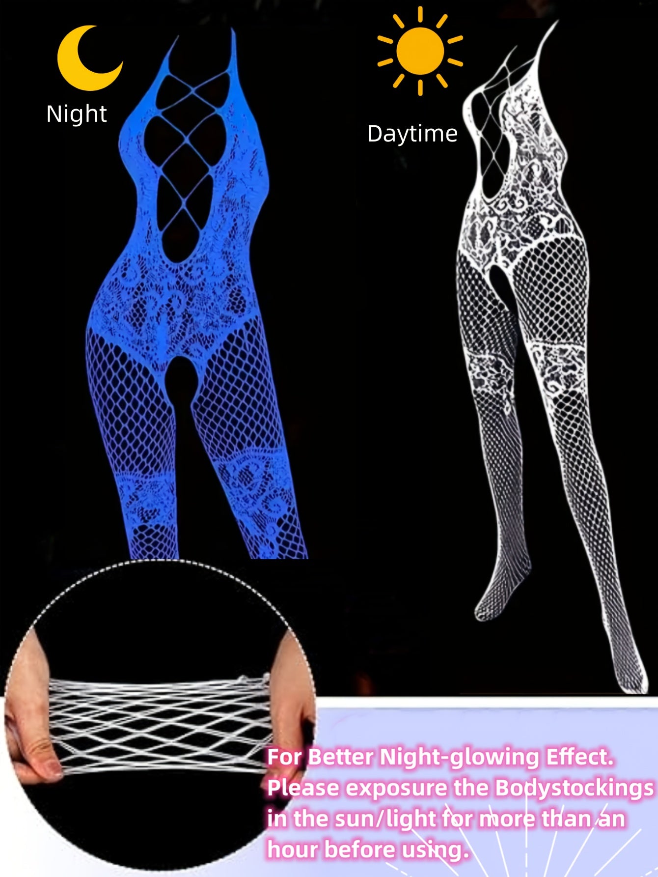 Plus Size Lace Bodysuit with Hollow-Out Knit Straps High Stretch Sexy Style