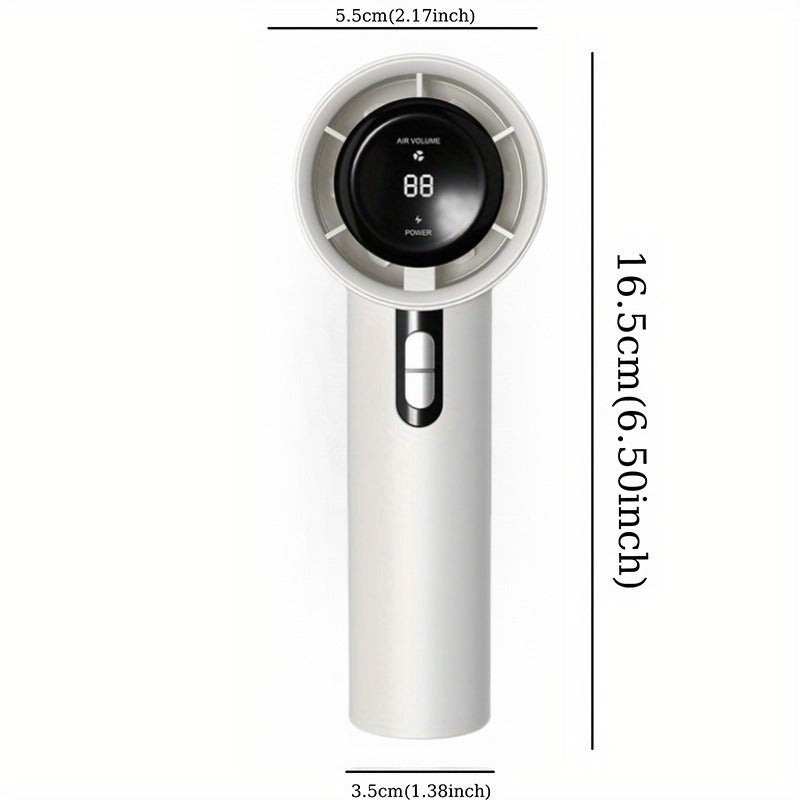 Rechargeable handheld fan with USB charging LCD display durable for research and travel