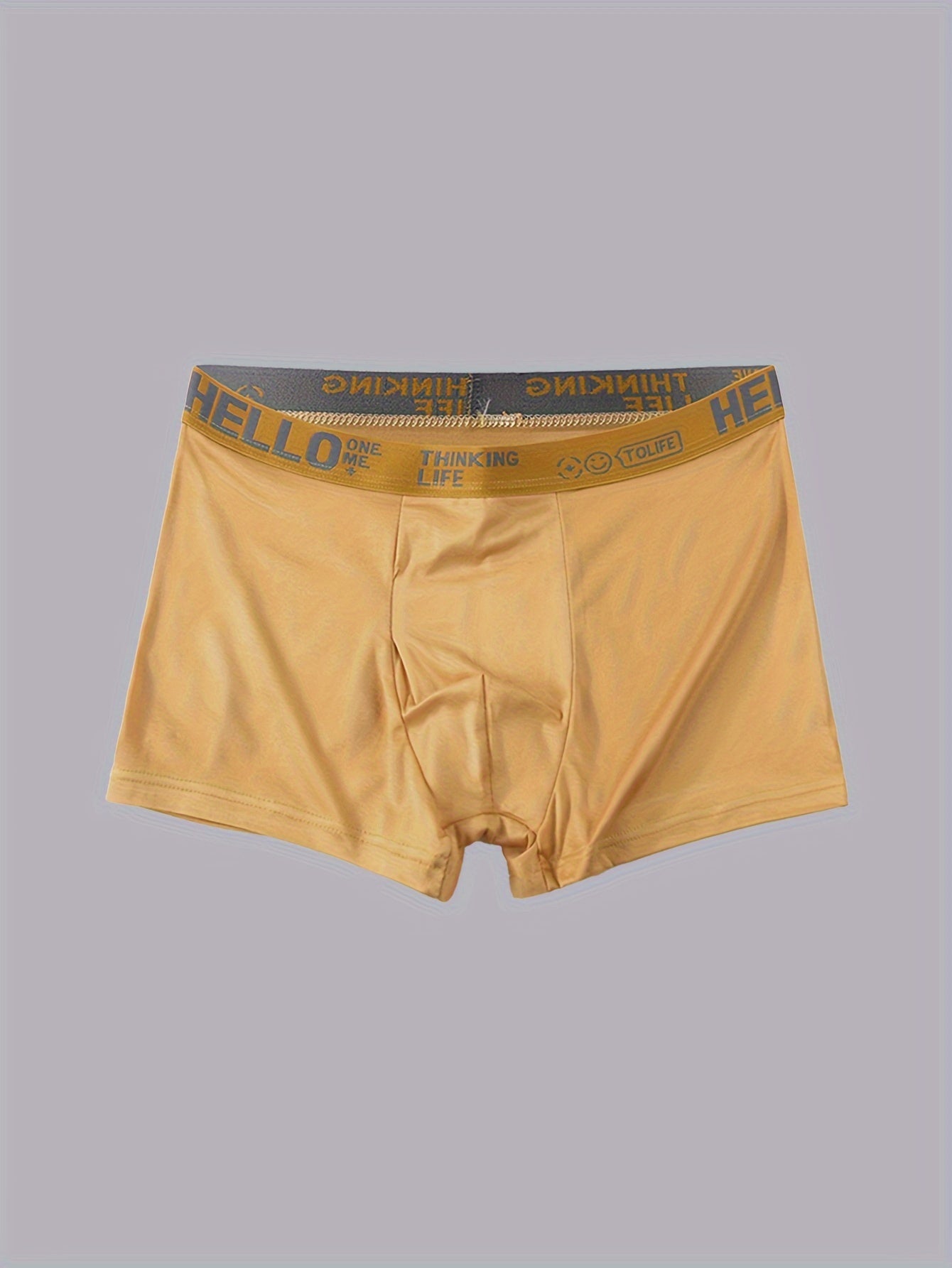 Men's Breathable Polyester Knit Boxer Briefs 4-Pack Quick-Dry Casual Solid