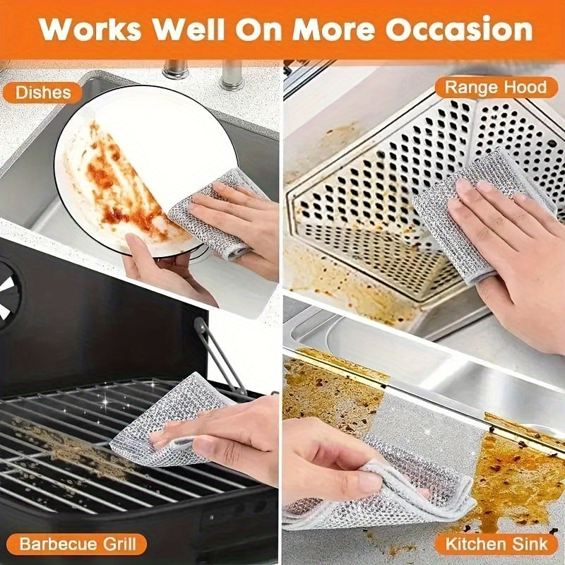 Super Fine Steel Wire Velvet Pads Double-Sided Non-Scratch Cleaning Pads for Kitchen and Household Use 10/30 Pack