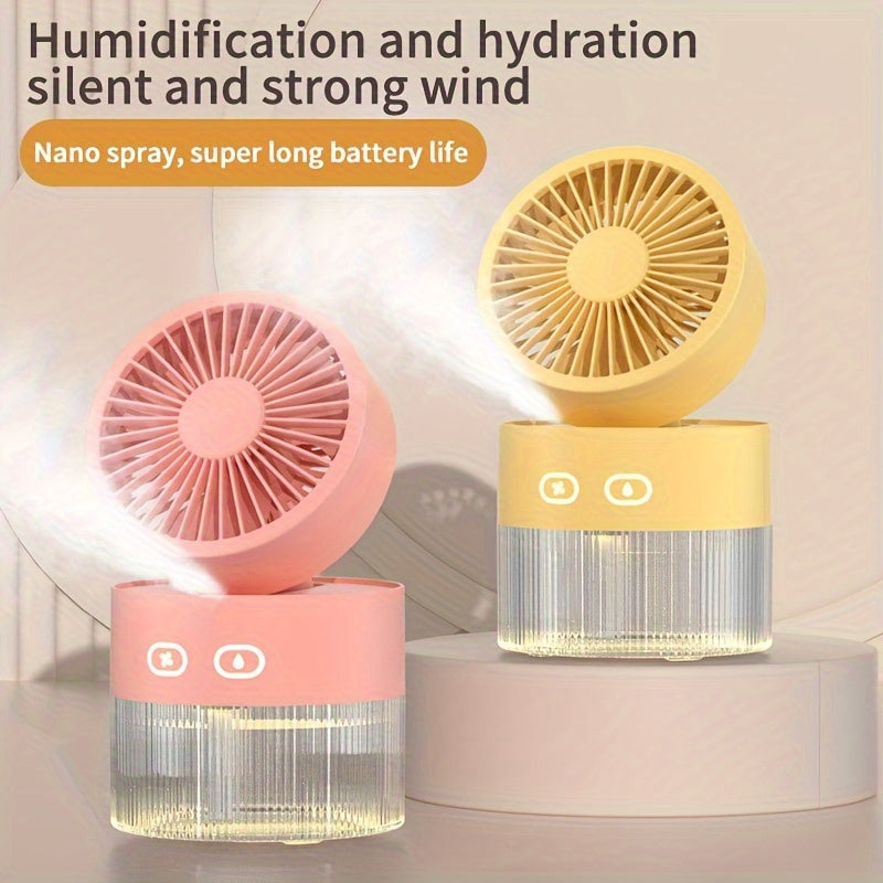 Ventilador portátil recargable por USB con 3 velocidades para viajes, camping y oficina