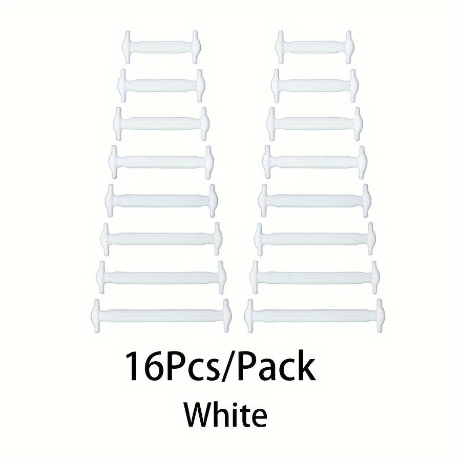 16pcs High Elastic Silicone Lazy Shoelaces for Sneakers, No-Tie, Convenient