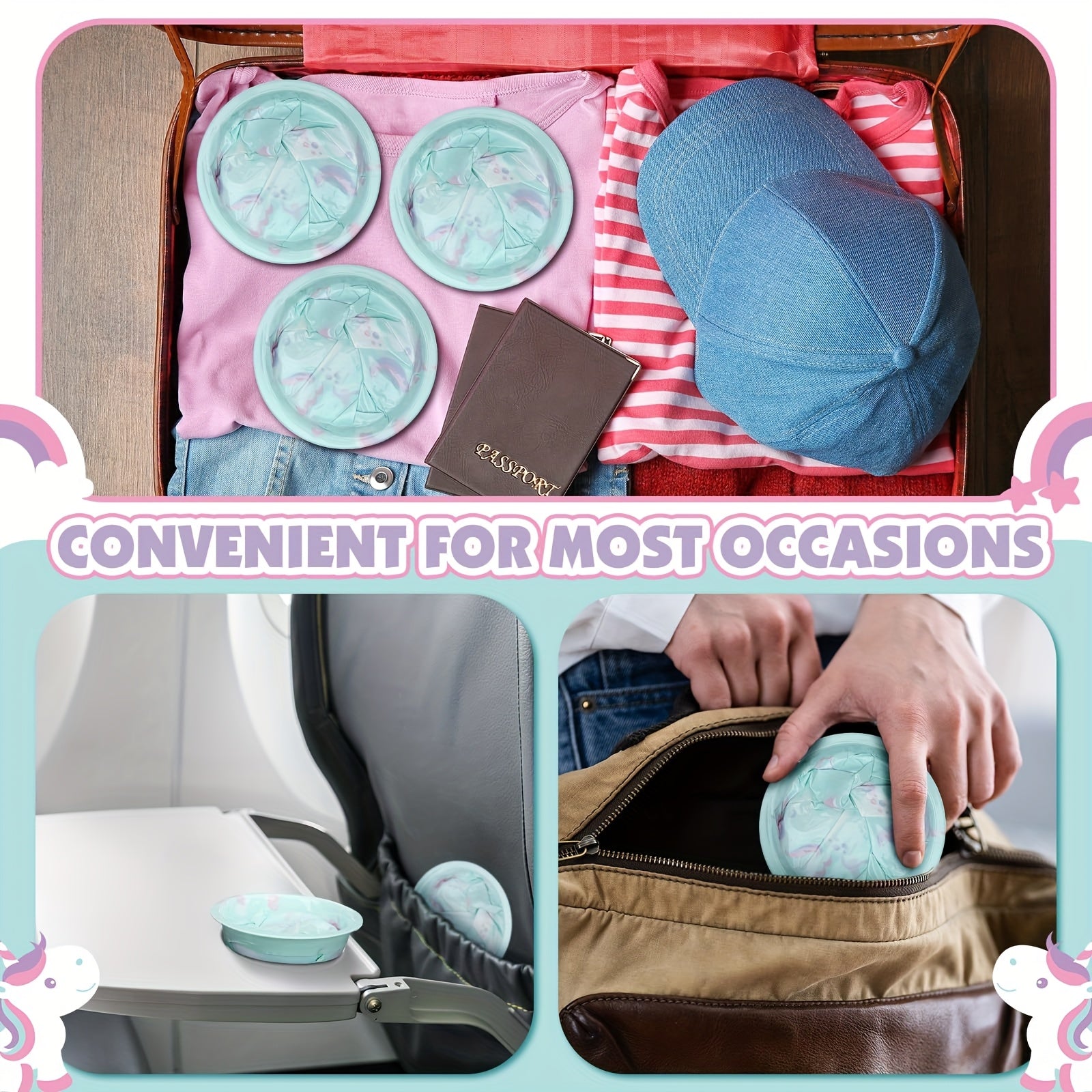 10 dona Bolalar Sayohat uchun Oqibatlar uchun Qaytarish Sumkasi, Bir martalik, Nausea Emesis Sumkasi, Chiqindisiz