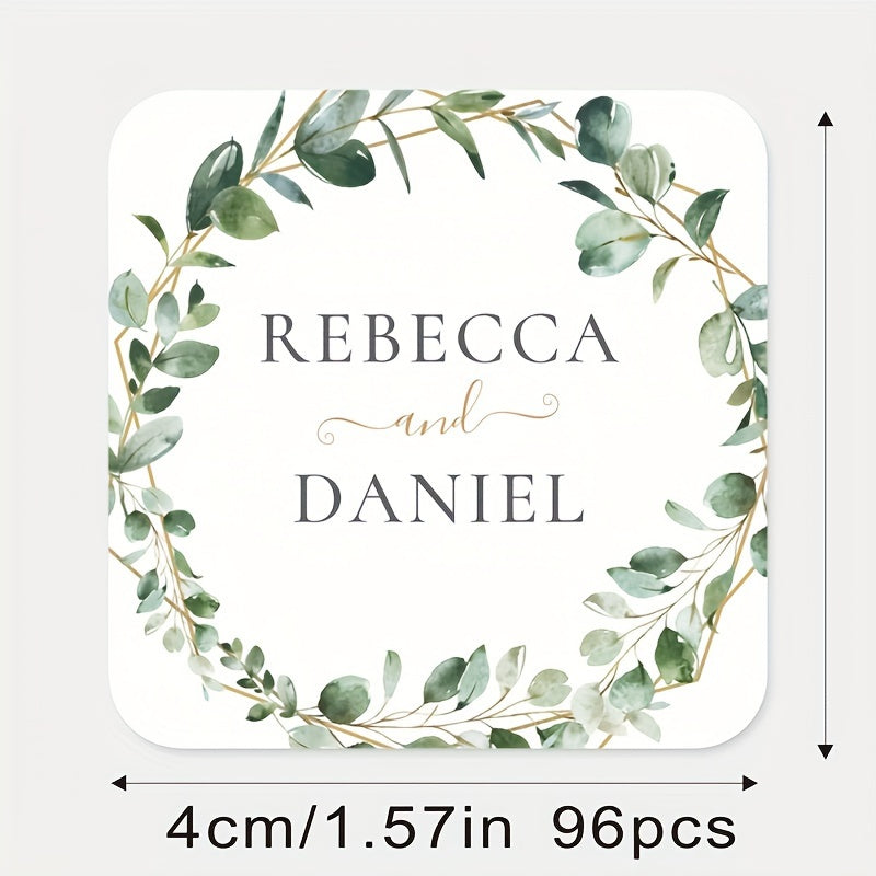Shaxsiylashtirilgan To'y Sovg'alari Stikerlari - Maxsus Rahmat Etish Etiketkalari, Kvadrat Shakl (3.81-5.99sm), Qog'ozdan Yasalgan, Kelin To'y va Party Sovg'alari uchun Ism va Sana Kiritilgan (Turli Miqdorlarda Mavjud)