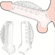 Men's Penis Sleeve, Crystal or Wolf Tooth Style, Reusable, Grainy and Bulging Sensation