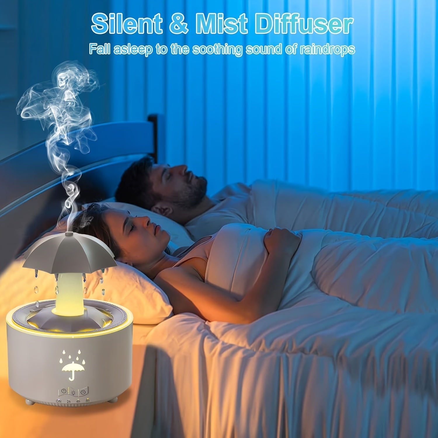 Rain Cloud Aroma Diffuser with 7-Color Lighting Timer Essential Oil Compatibility Home Humidifier