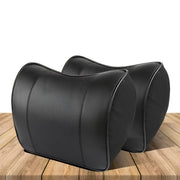Car Seat Neck Pillow Faux Leather Ergonomic Support Adjustable Strap