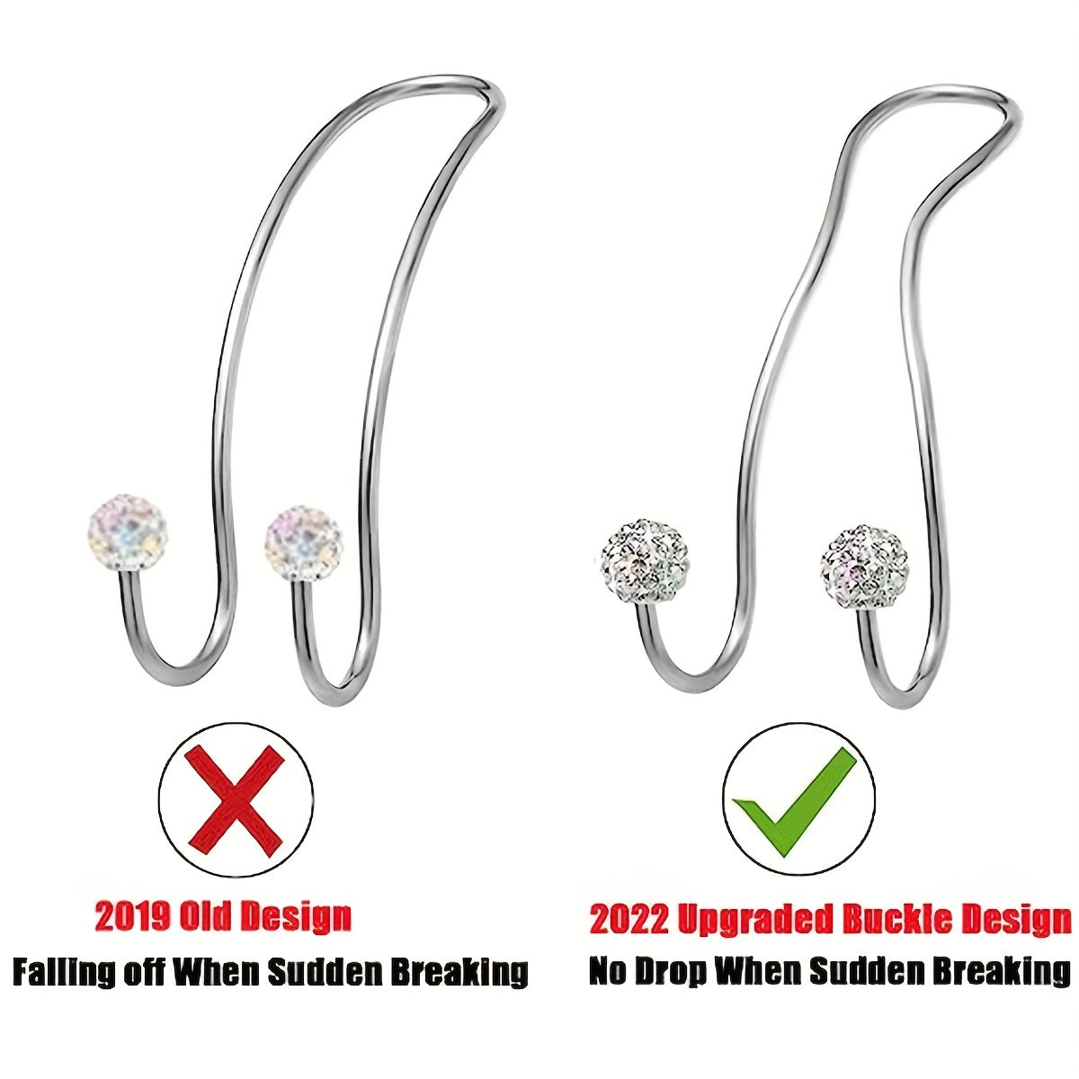 2PCS Car Headrest Hooks Metal Universal Seat Back Organizer Bag Holder