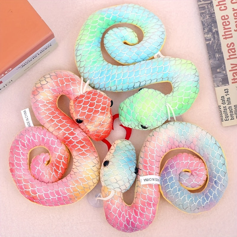 Мягкие хлопковые плюшевые подвески в дизайне с узором тай-дай и позолоченной змеи, идеально подходящие для празднования Года Змеи. Подходит для возрастной категории 14 лет и старше.