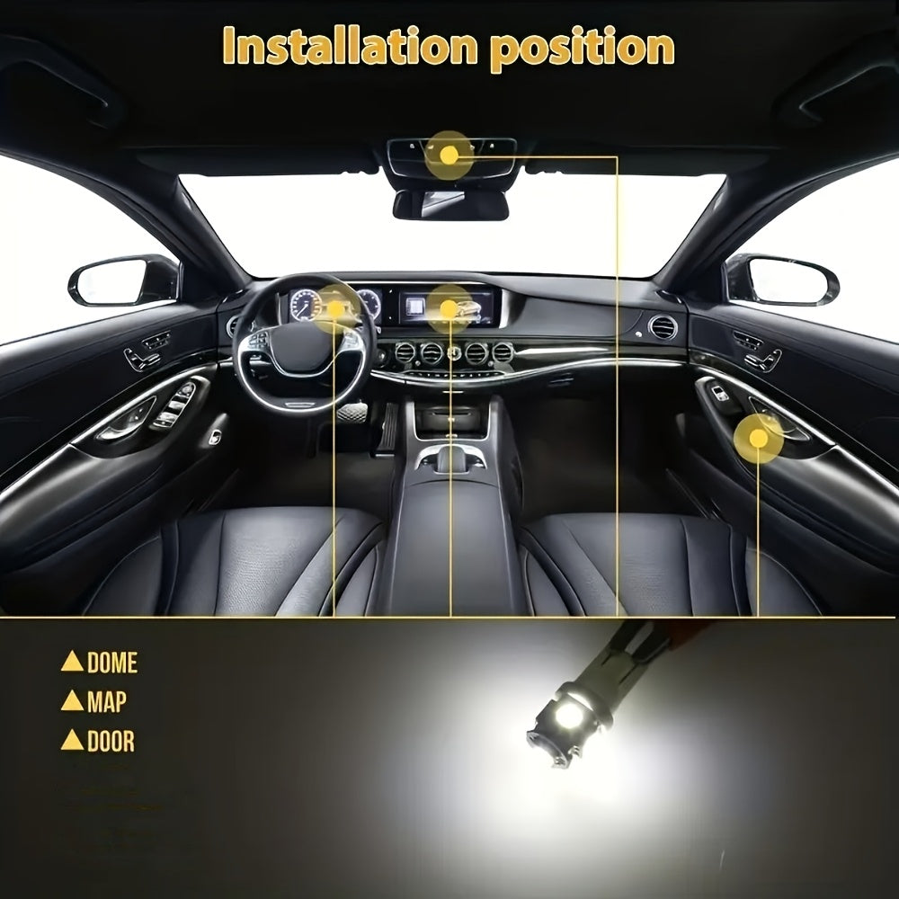 42pcs 6000K 12V White LED Car Light Bulbs Kit Interior Dome Map Lighting