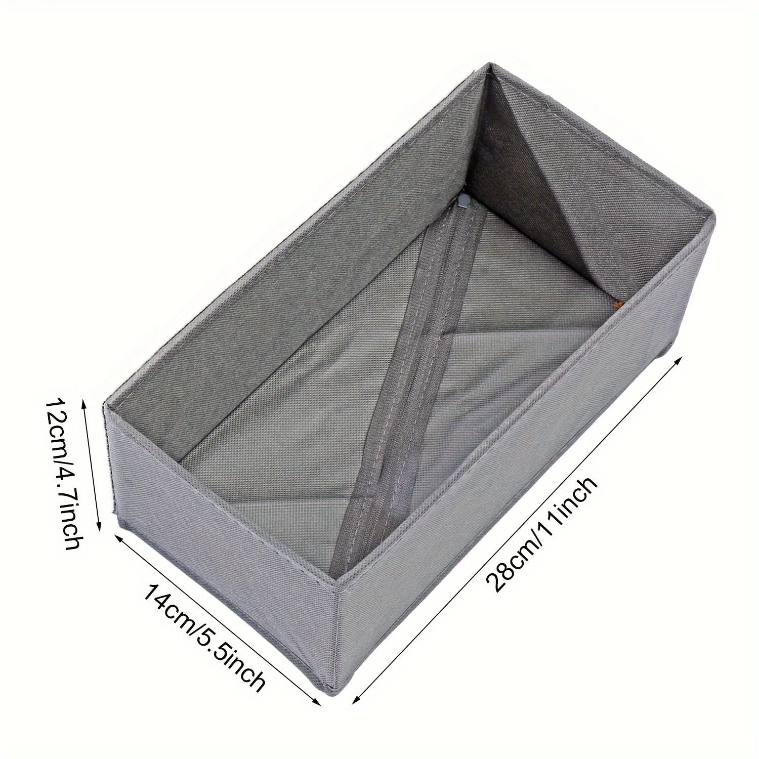 Set of 3 Canvas Drawer Organizers for Socks Underwear and Clothes with Foldable Dividers