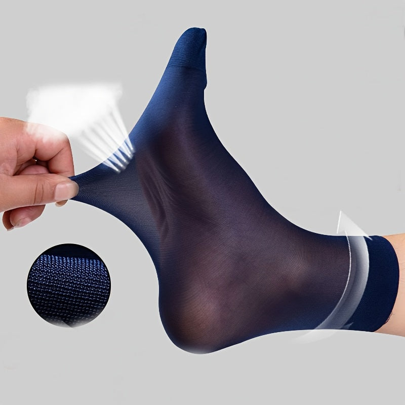 Set of 8 Men's Breathable Odor-Resistant Steel Fiber Summer Socks Mid-Tube Business