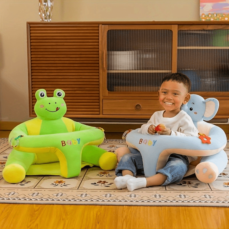 Kichkina bolalar uchun polstinalik o'rindiq 0-3 yoshdagi bolalar uchun, plyush shox va ayiq bilan quvvatli orqa tayanch