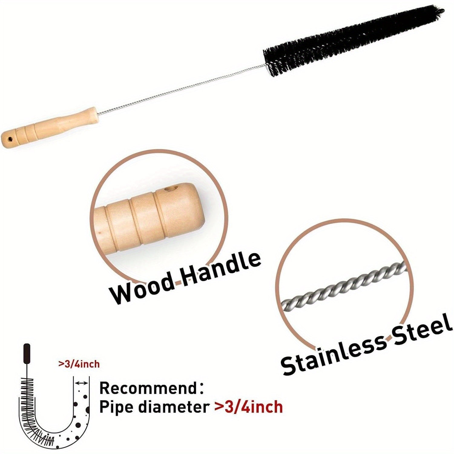 Flexible Radiator Cleaner Brush with Wooden Handle 73cm Long Reach Duster