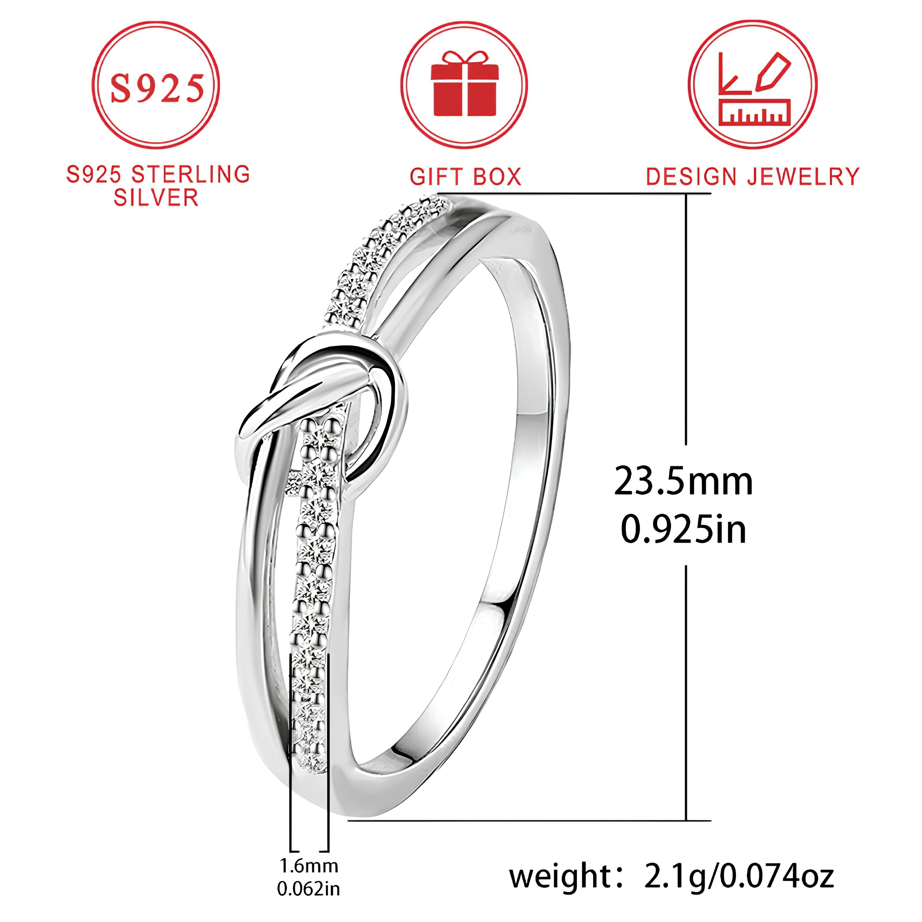 Sterling Silver Mobius Ring for Women Elegant Simple Band Gift