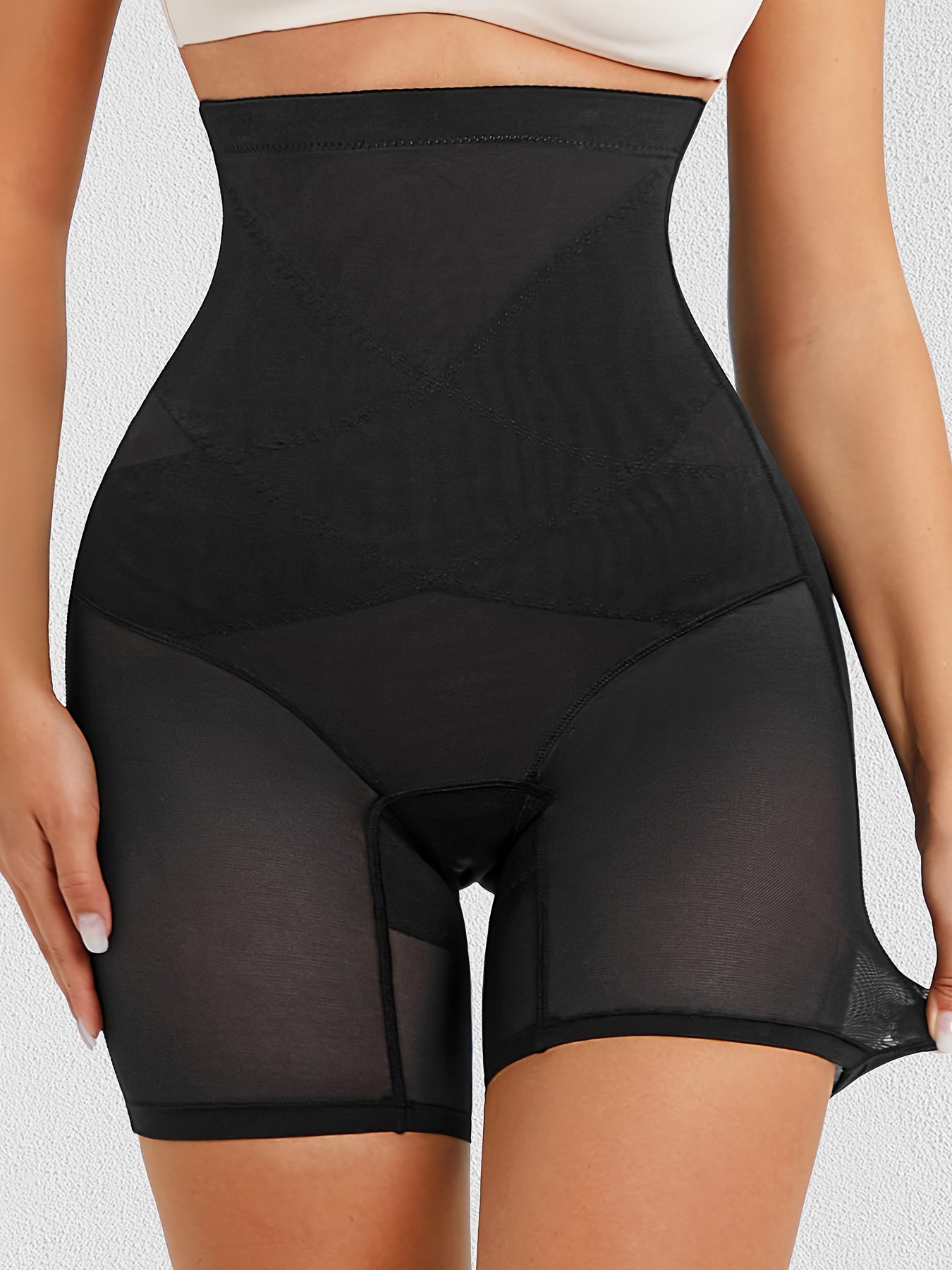 Women's High-Waist Shaping Shorts Tummy Control Slimming Solid Nylon