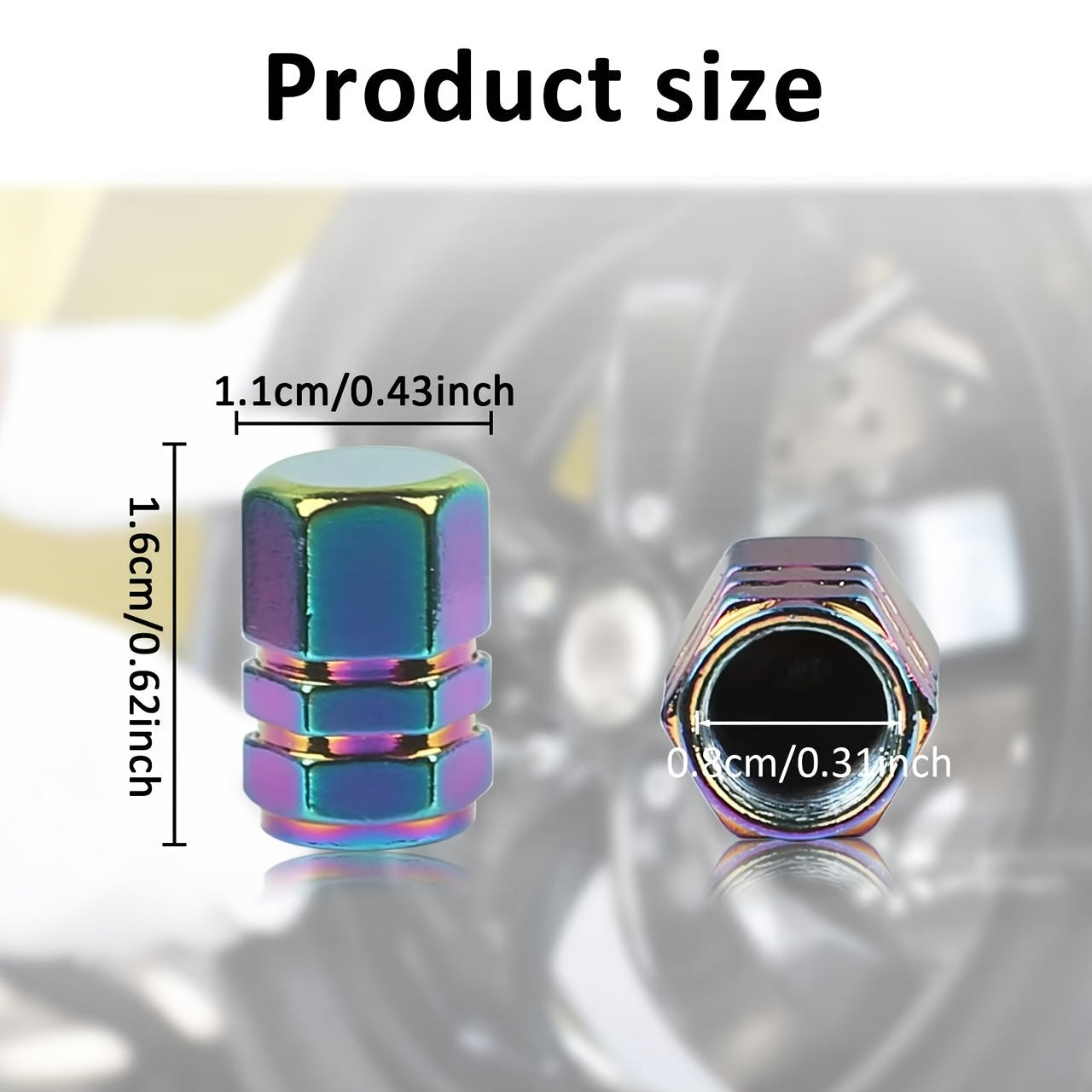 Aluminum Valve Caps Set for Cars and Motorcycles, Sport Pattern, 4/8/12 Pieces