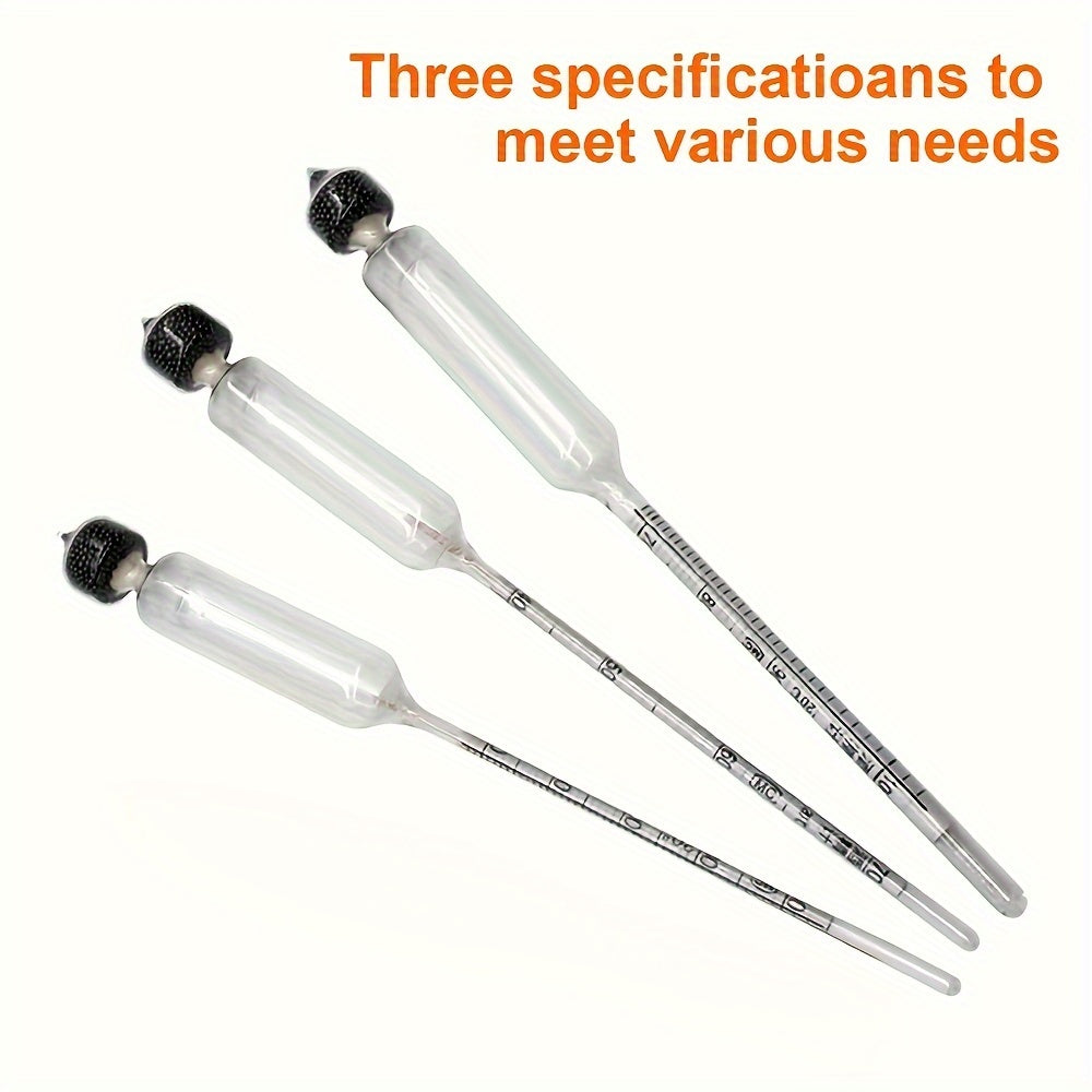 Набор из 3-х спиртометров с таблицей преобразования 0-100 пруф для виноделия и тестирования спиртных напитков