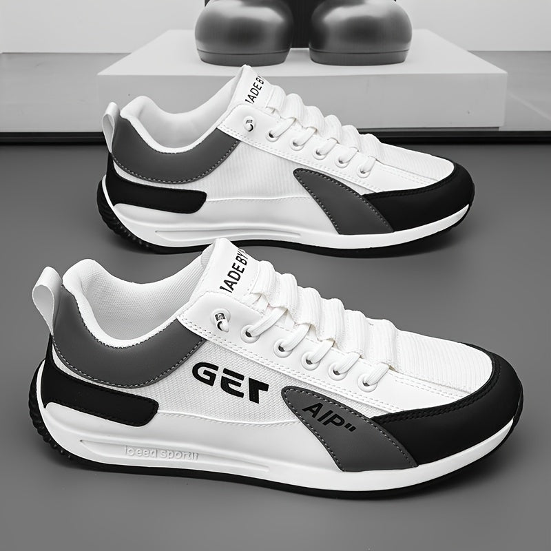 Men's Color Block Casual Sneakers for Jogging Durable All Seasons