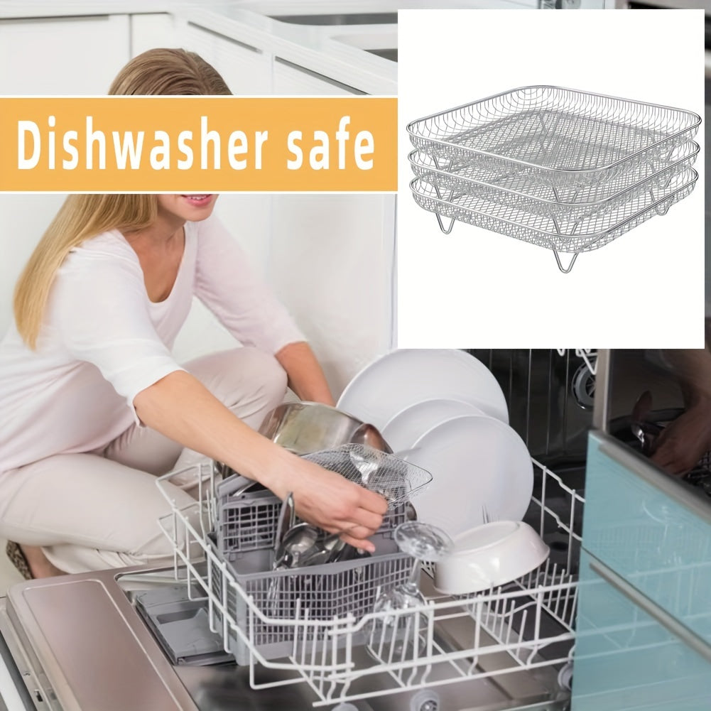 Ninja Basket uchun zanglamaydigan po'latdan yasalgan havo frayer qafas aksessuari, oziq-ovqat xavfsiz, elektrsiz