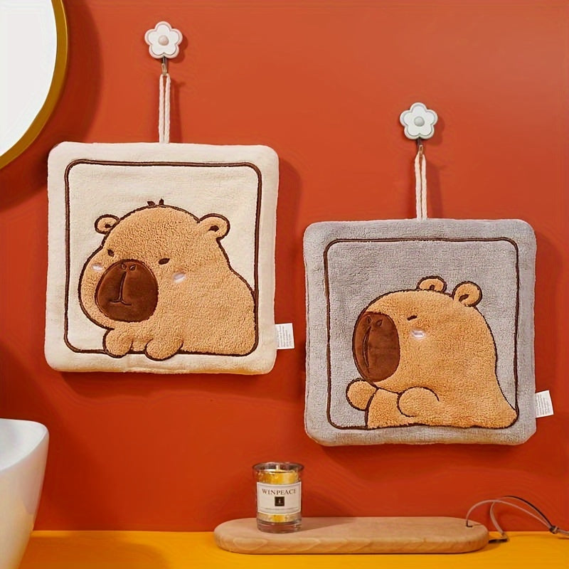 Children's Cartoon Bear Hand Towel Thick Coral Fleece 100% Cotton Soft Absorbent