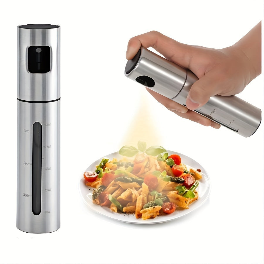 100ml Stainless Steel Oil Spray Bottle for Kitchen Seasoning and Barbecue