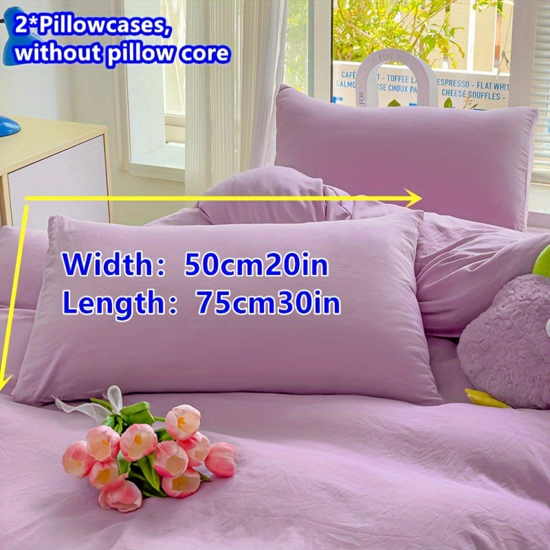 Polyester Pillowcases Set Multi-Color Floral Print 90g Household Use